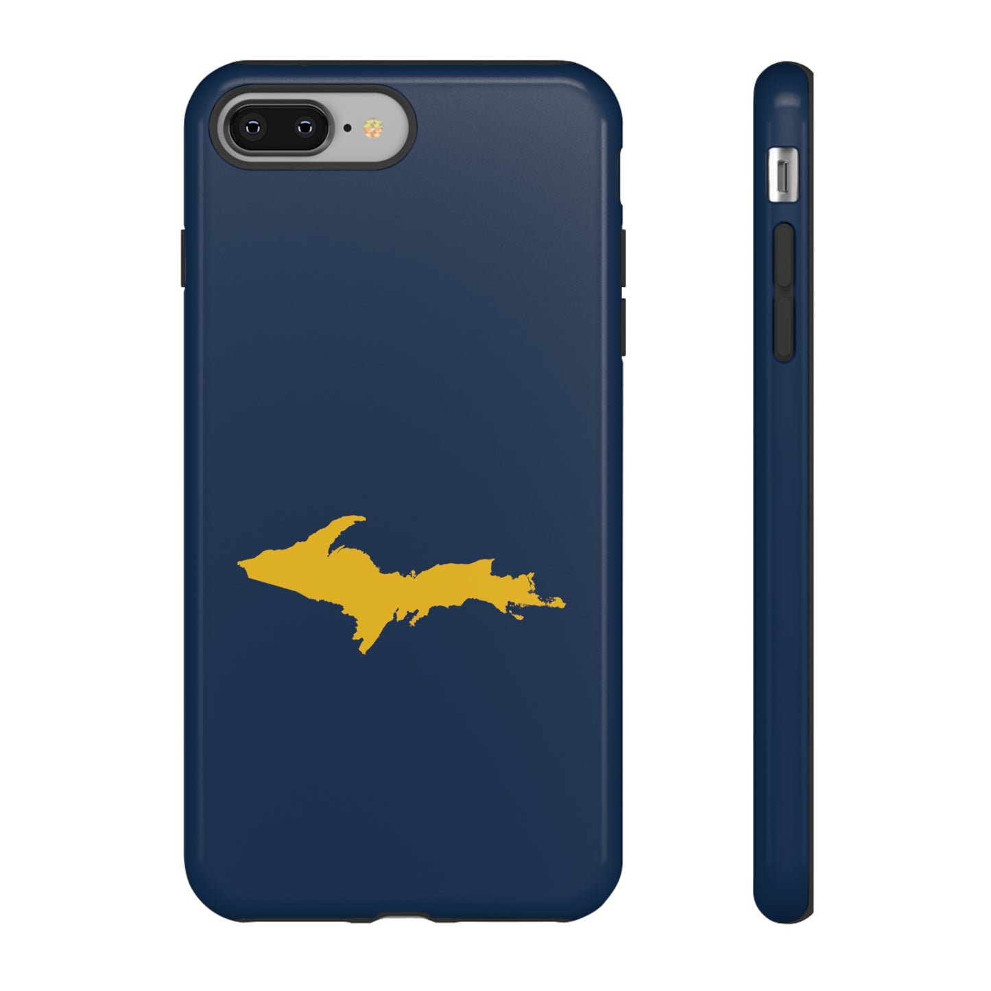 Michigan Upper Peninsula Tough Phone Case (Navy w/ Gold UP Outline) | Apple iPhone