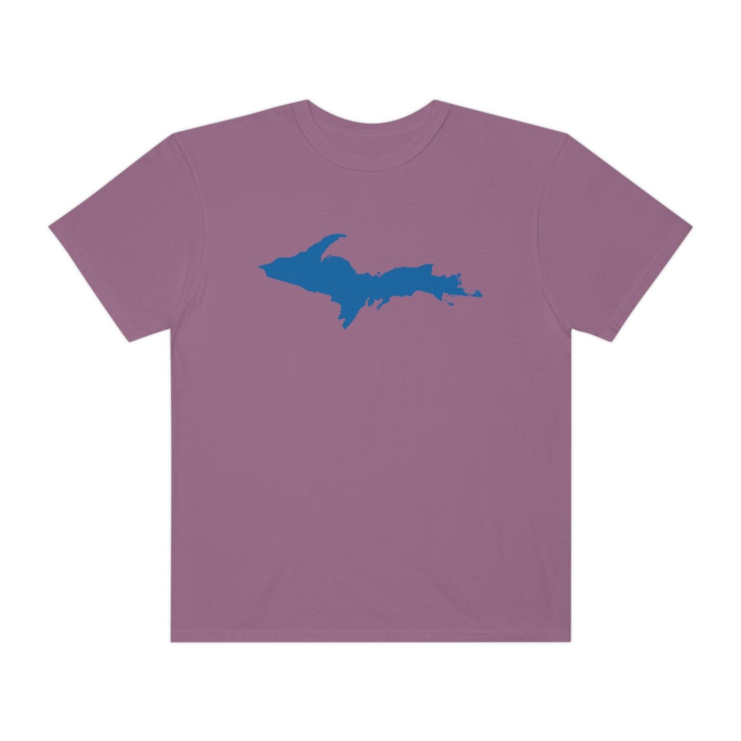 Michigan Upper Peninsula T-Shirt (w/ Azure UP Outline) | Unisex Garment-Dyed