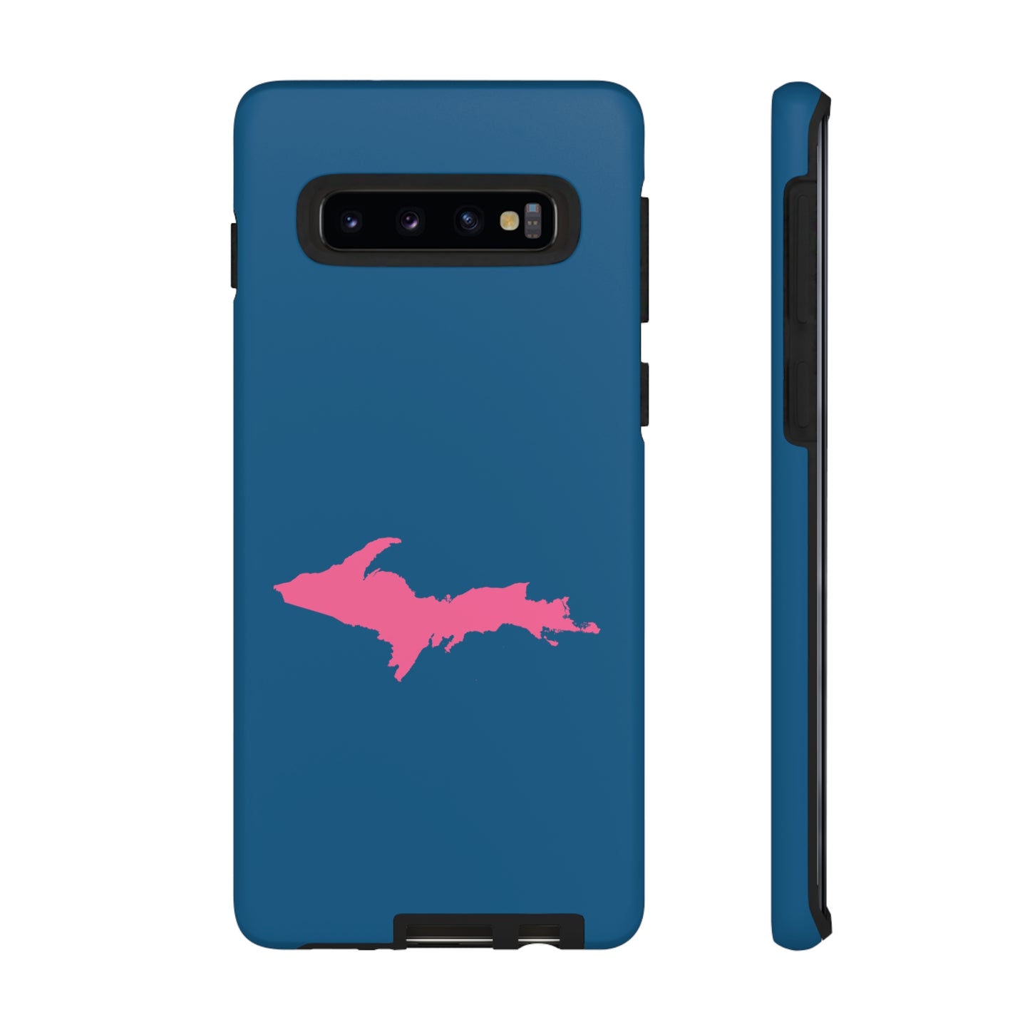 Michigan Upper Peninsula Tough Phone Case (Blueberry w/ Pink UP Outline) | Samsung & Pixel Android