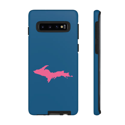 Michigan Upper Peninsula Tough Phone Case (Blueberry w/ Pink UP Outline) | Samsung & Pixel Android