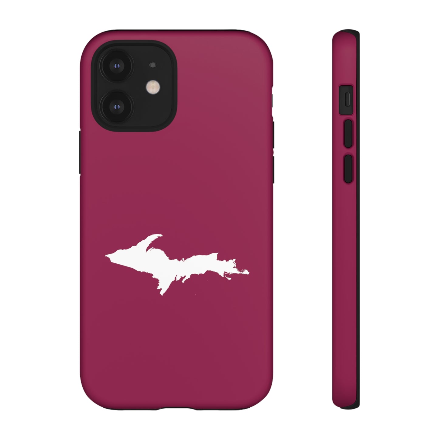 Michigan Upper Peninsula Tough Phone Case (Ruby Red w/ UP Outline) | Apple iPhone