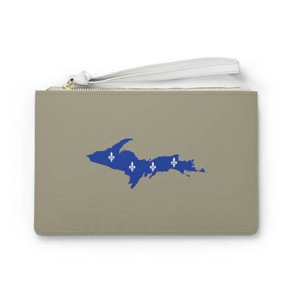 Michigan Upper Peninsula Clutch Bag (Petoskey Stone Beige w/ UP Quebec Flag Outline)