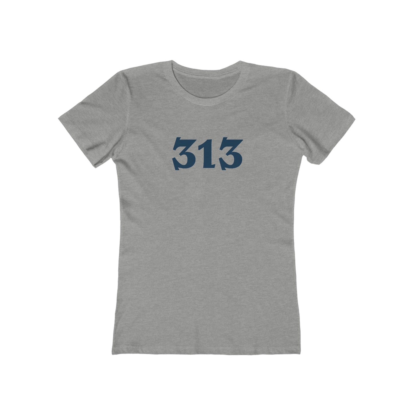 Detroit '313' T-Shirt (Angry Serif Font) | Women's Boyfriend Cut