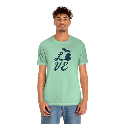 Michigan 'Love' T-Shirt (Retro Script Font) | Unisex Standard Fit