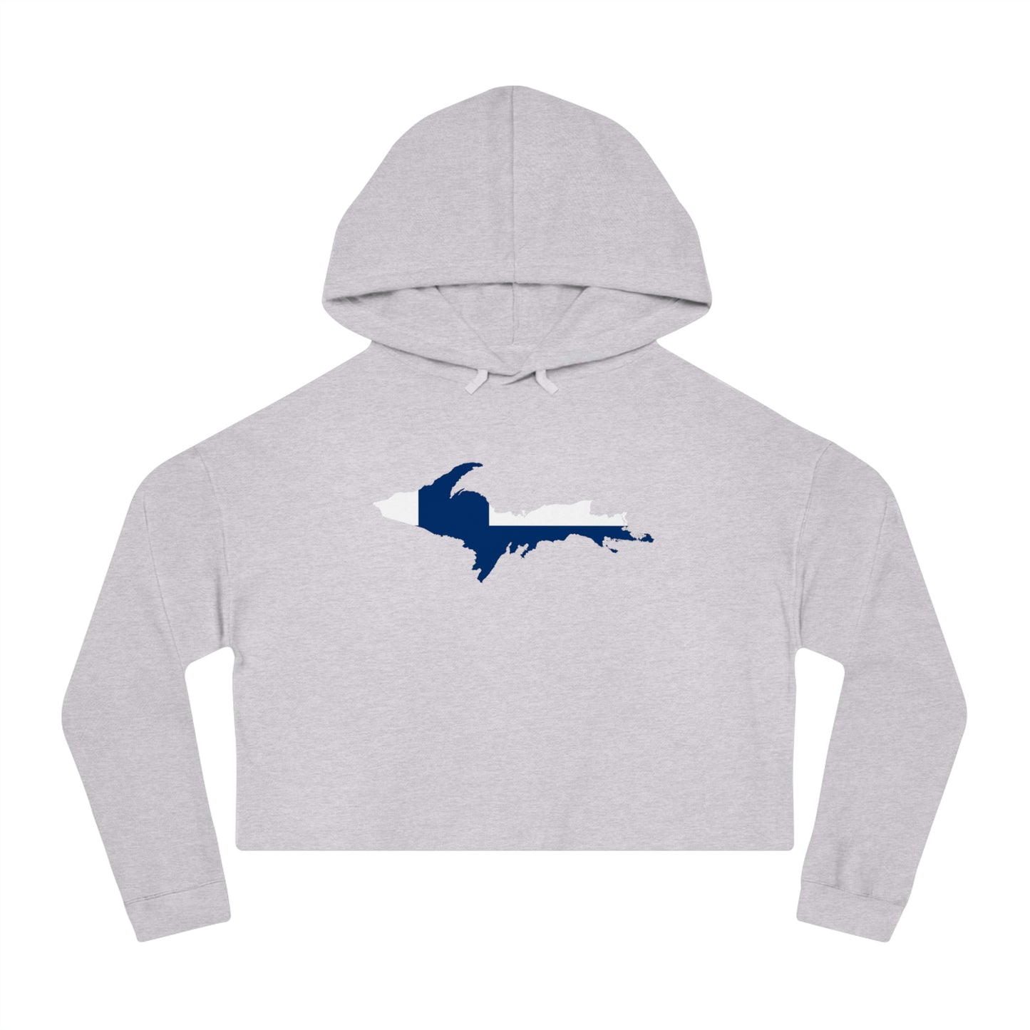 Michigan Upper Peninsula Hoodie (w/ UP Finland Flag Outline) | Lightweight Cropped