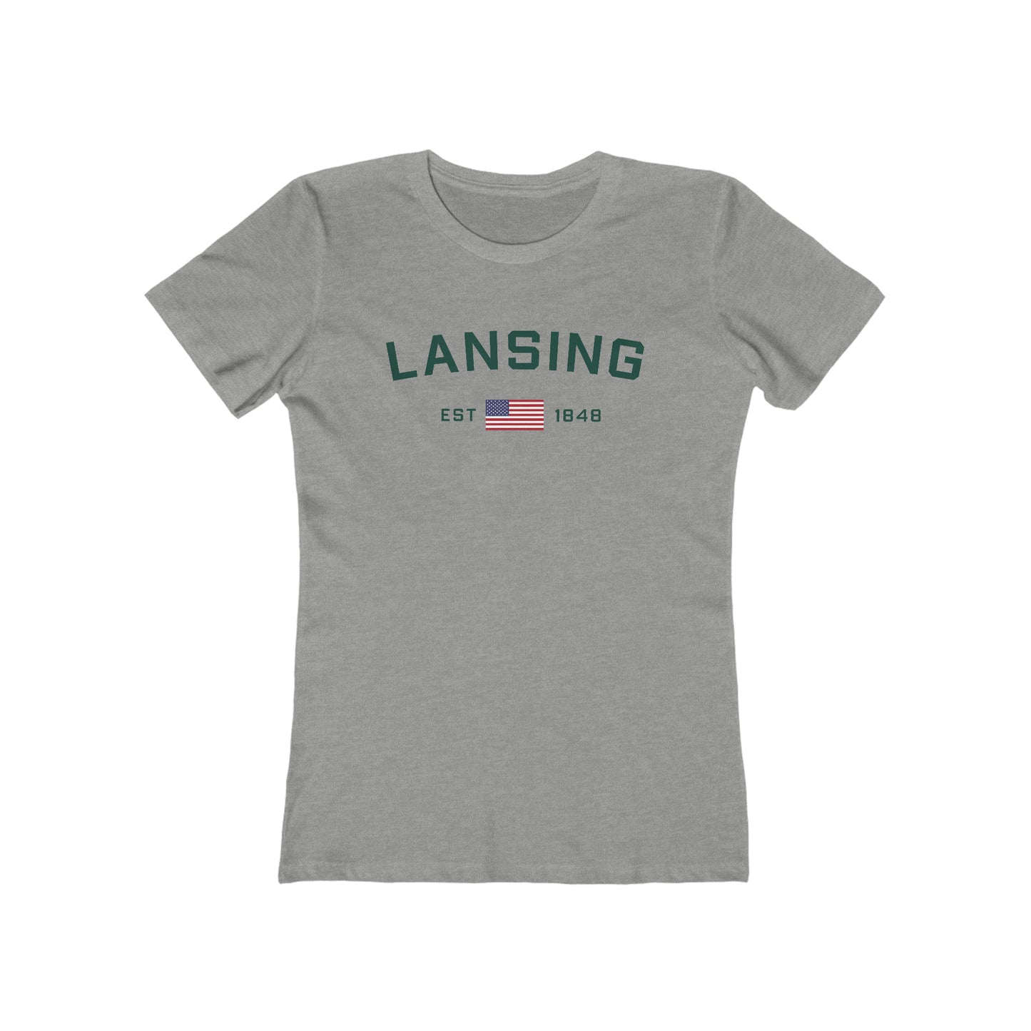 'Lansing EST 1848' (w/USA Flag Outline) | Women's Boyfriend Cut