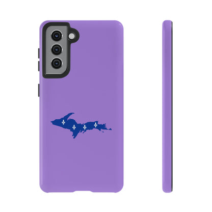 Michigan Upper Peninsula Tough Phone Case (Lavender w/ UP Quebec Flag Outline) | Samsung & Pixel Android