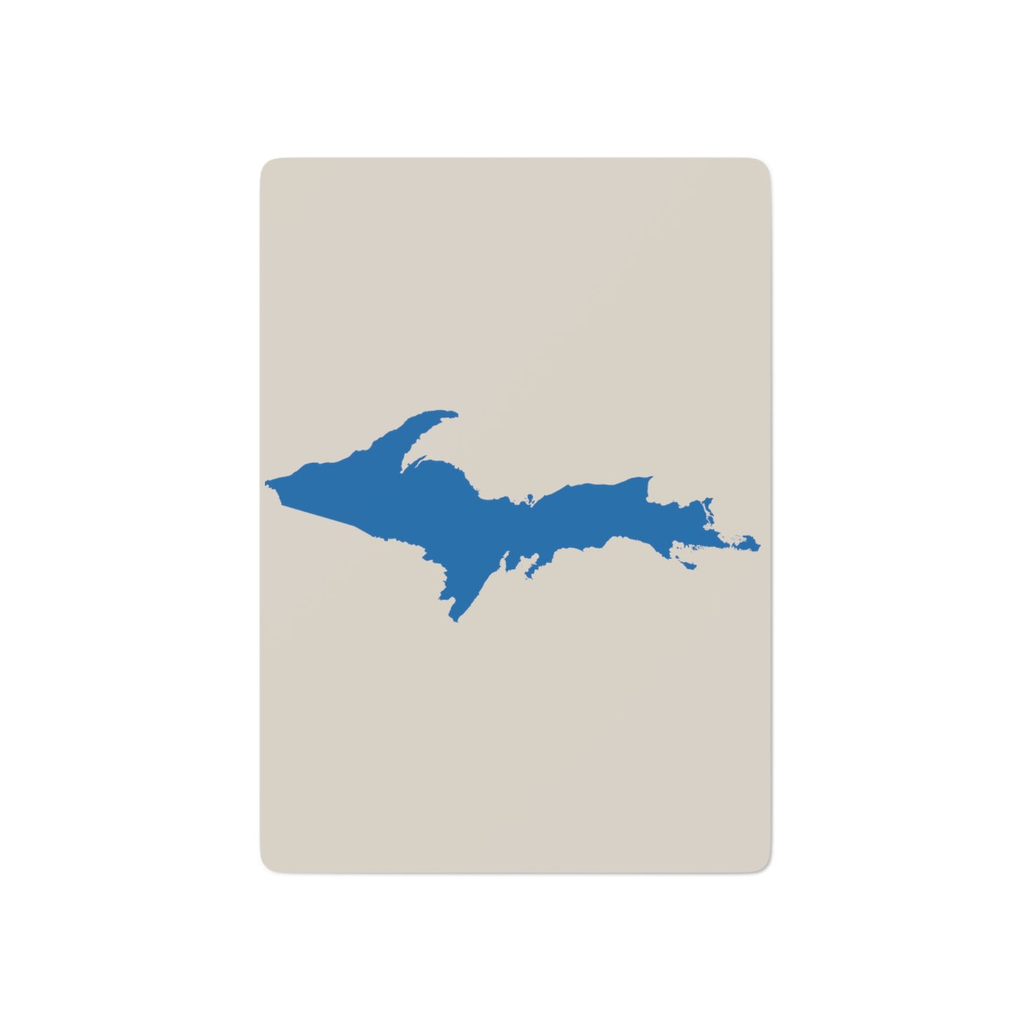 Michigan Upper Peninsula Poker Cards (Canvas Color w/ Azure UP Outline)