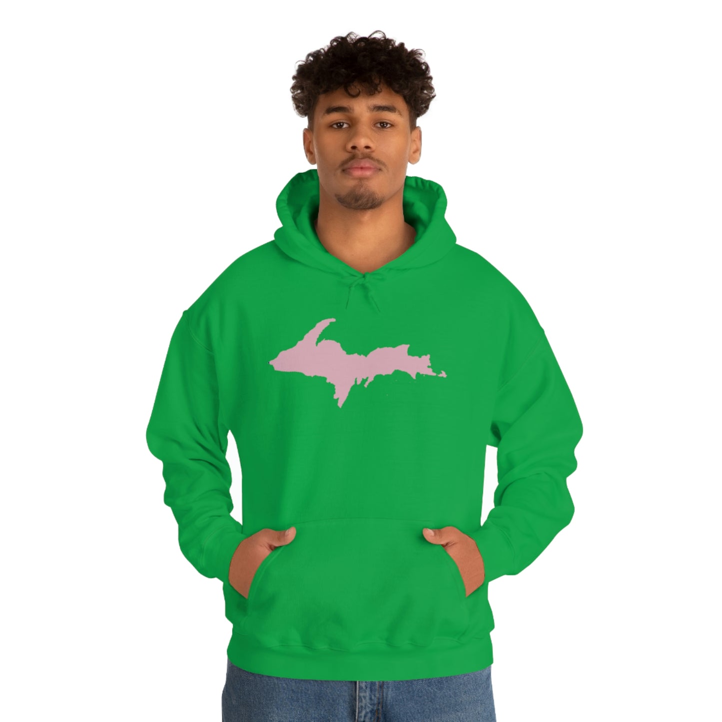 Michigan Upper Peninsula Hoodie (w/ Pink U.P. Outline) | Unisex Standard