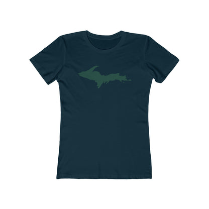 Upper Peninsula T-Shirt (w/ Green UP Outline) | Women's Boyfriend Cut