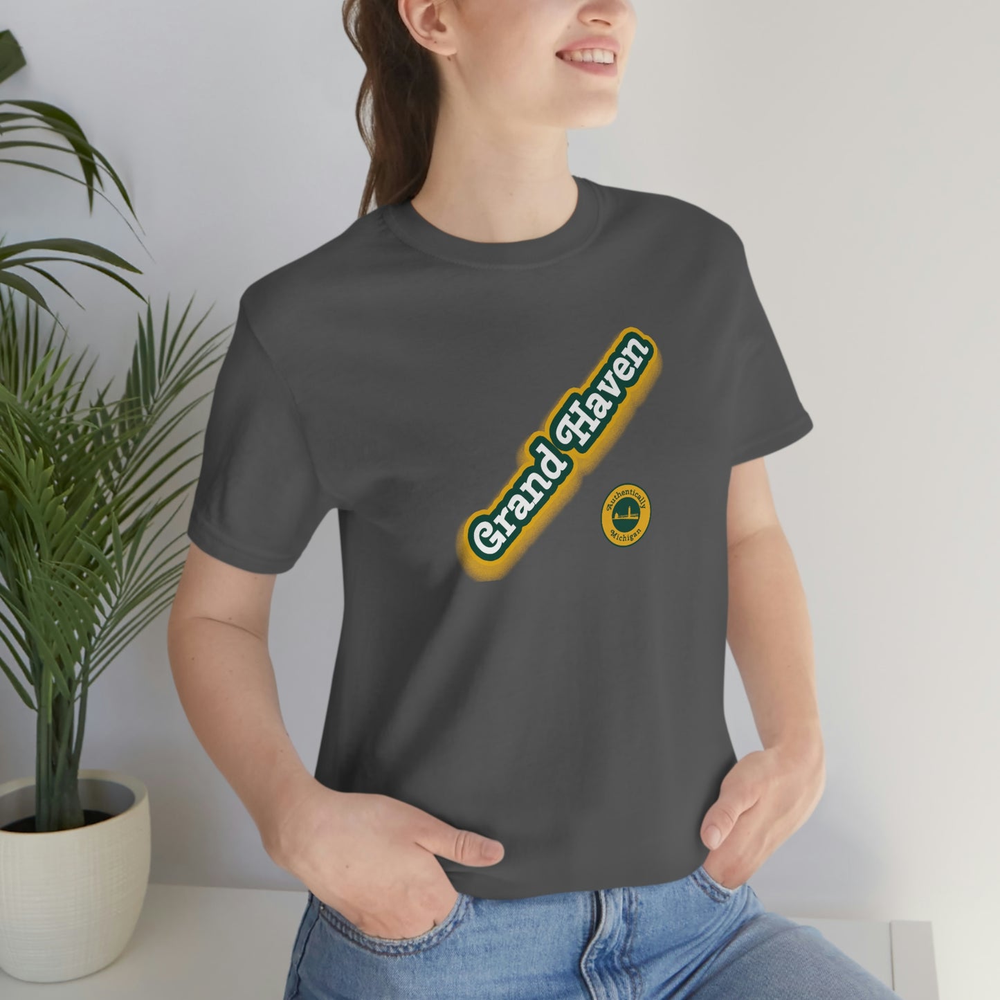 'Grand Haven - Authentically Michigan' Parody T-Shirt | Unisex Standard Fit