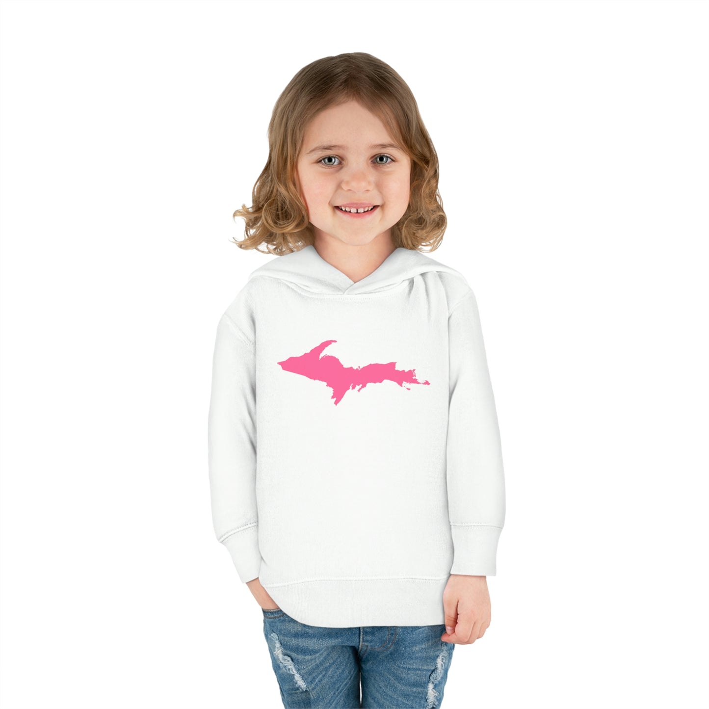 Michigan Upper Peninsula Hoodie (w/ Pink UP Outline) | Unisex Toddler