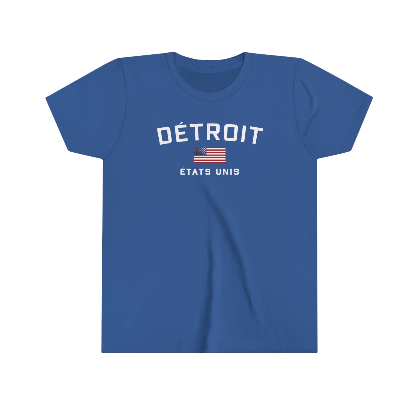 Détroit États Unis' T-Shirt (w/USA Flag Outline) | Youth Short Sleeve