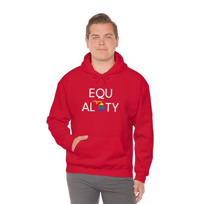 Michigan 'Equality' Hoodie (w/ LGBTQ Pride Colors) | Unisex Standard