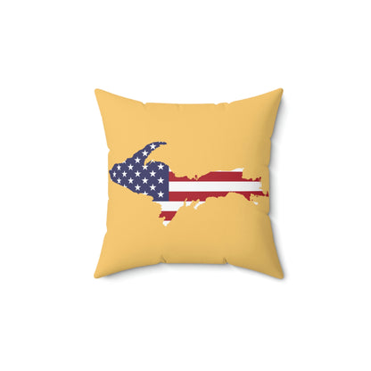 Michigan Upper Peninsula Accent Pillow (w/ UP USA Flag Outline) | Citrine
