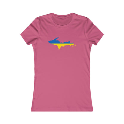 Michigan Upper Peninsula T-Shirt (w/ UP Ukraine Flag Outline) | Women's Slim Fit