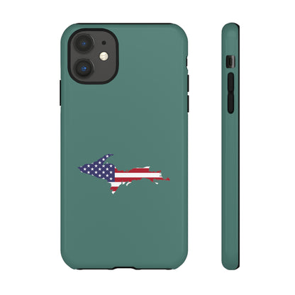 Michigan Upper Peninsula Tough Phone Case (Copper Green w/ UP USA Outline) | Apple iPhone