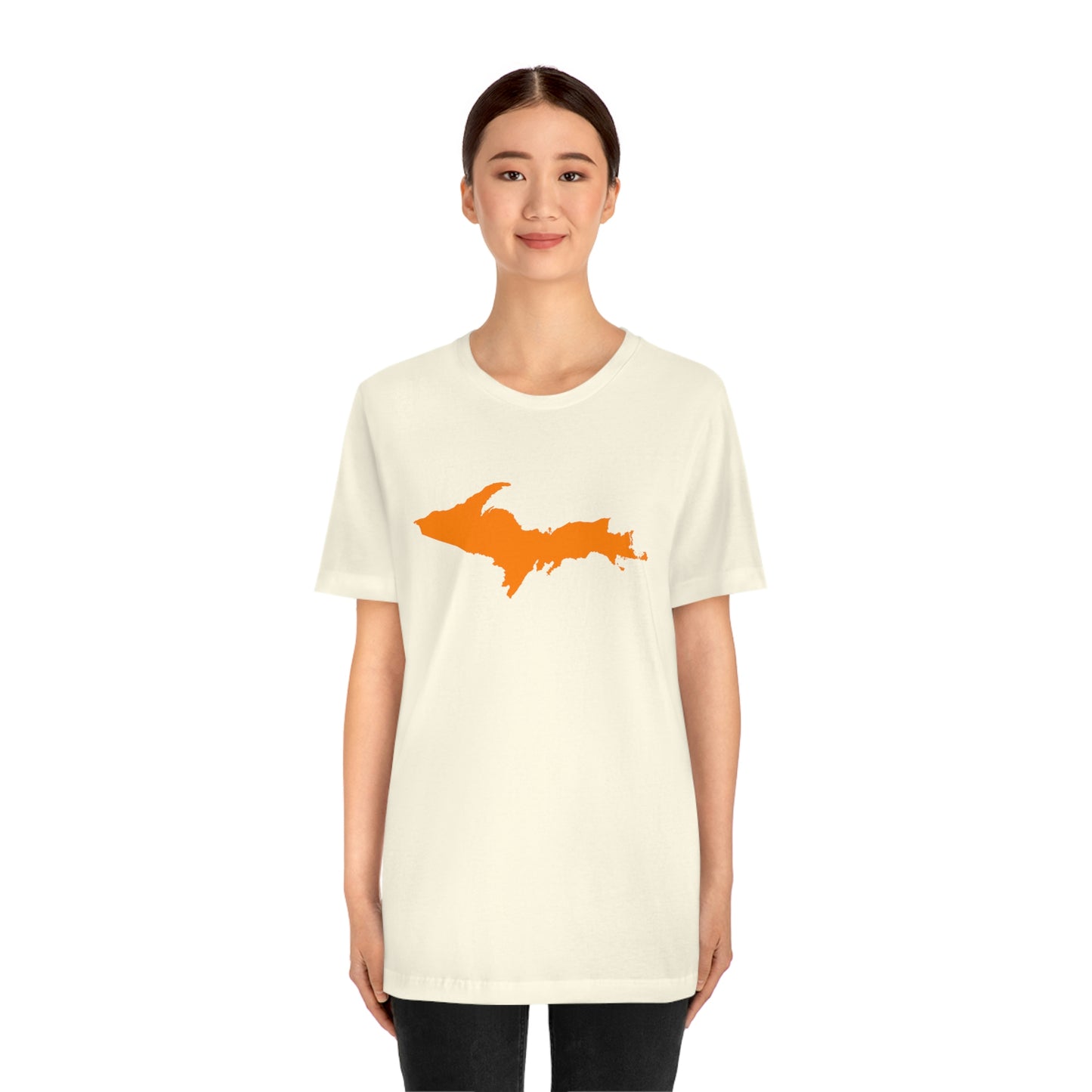 Michigan Upper Peninsula T-Shirt (w/ Orange UP Outline) | Unisex Standard Fit