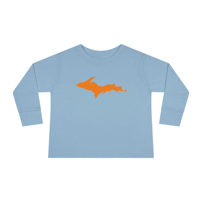 Michigan Upper Peninsula T-Shirt (w/ Orange UP Outline) | Toddler Long Sleeve