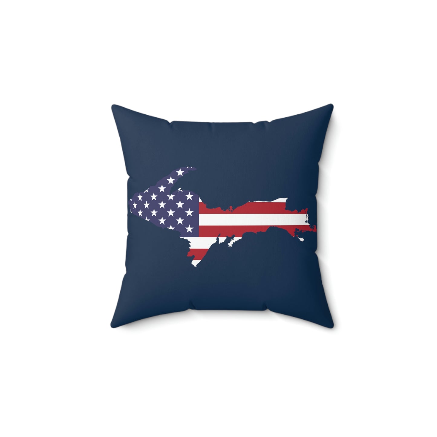 Michigan Upper Peninsula Accent Pillow (w/ UP USA Flag Outline) | Navy