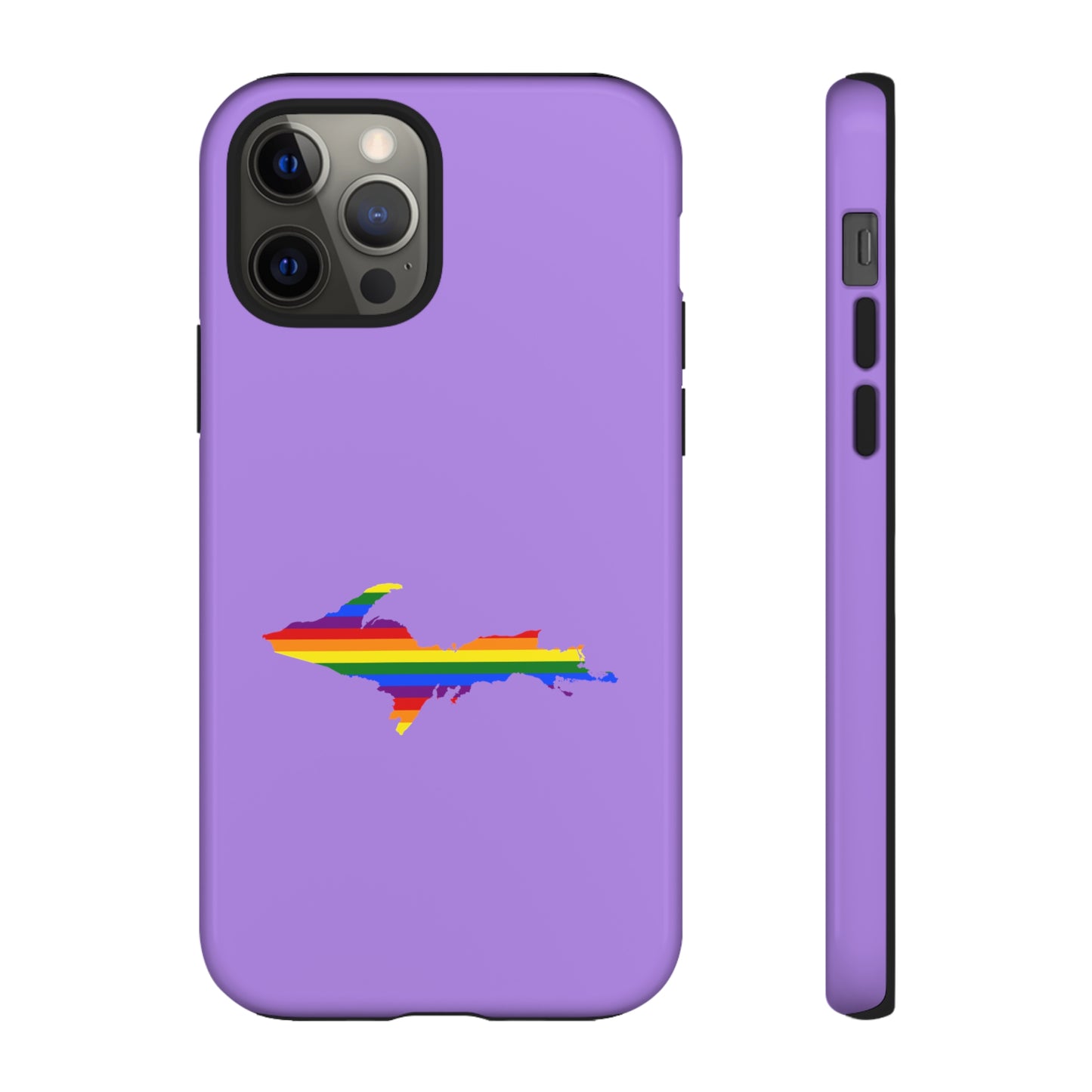 Michigan Upper Peninsula Tough Phone Case (Lavender w/ UP Pride Flag Outline) | Apple iPhone