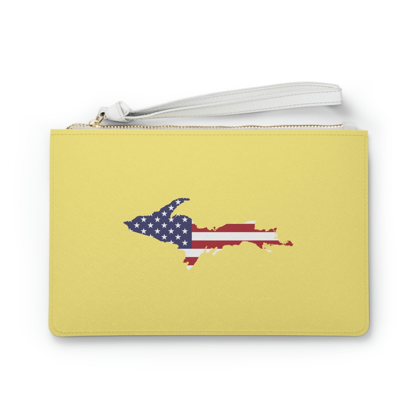 Michigan Upper Peninsula Clutch Bag (Yellow Cherry w/UP USA Flag Outline)