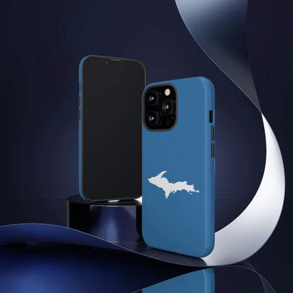 Michigan Upper Peninsula Tough Phone Case (Lake Superior Blue w/ UP Outline) | Apple iPhone