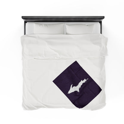 Michigan Upper Peninsula Plush Blanket (w/ UP Outline) | Blackcurrant Color