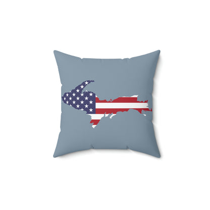 Michigan Upper Peninsula Accent Pillow (w/ UP USA Flag Outline) | B-24 Liberator Grey