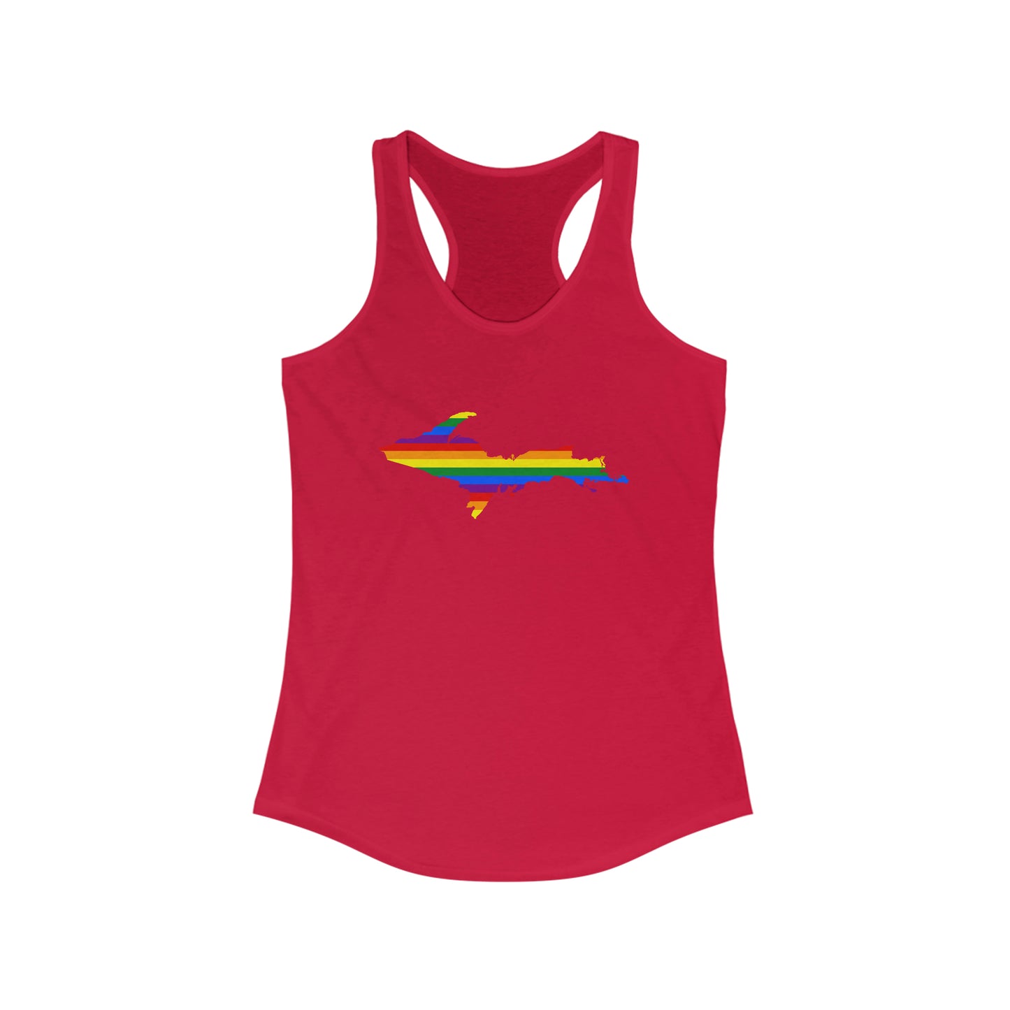 Michigan Upper Peninsula Tank Top (w/ UP Pride Flag Outline) | Women's Racerback