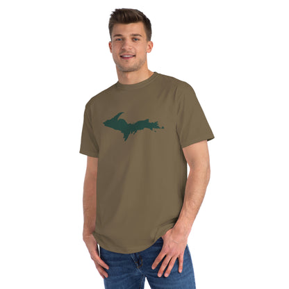 Michigan Upper Peninsula T-Shirt (w/ Green UP Outline) | Organic Unisex