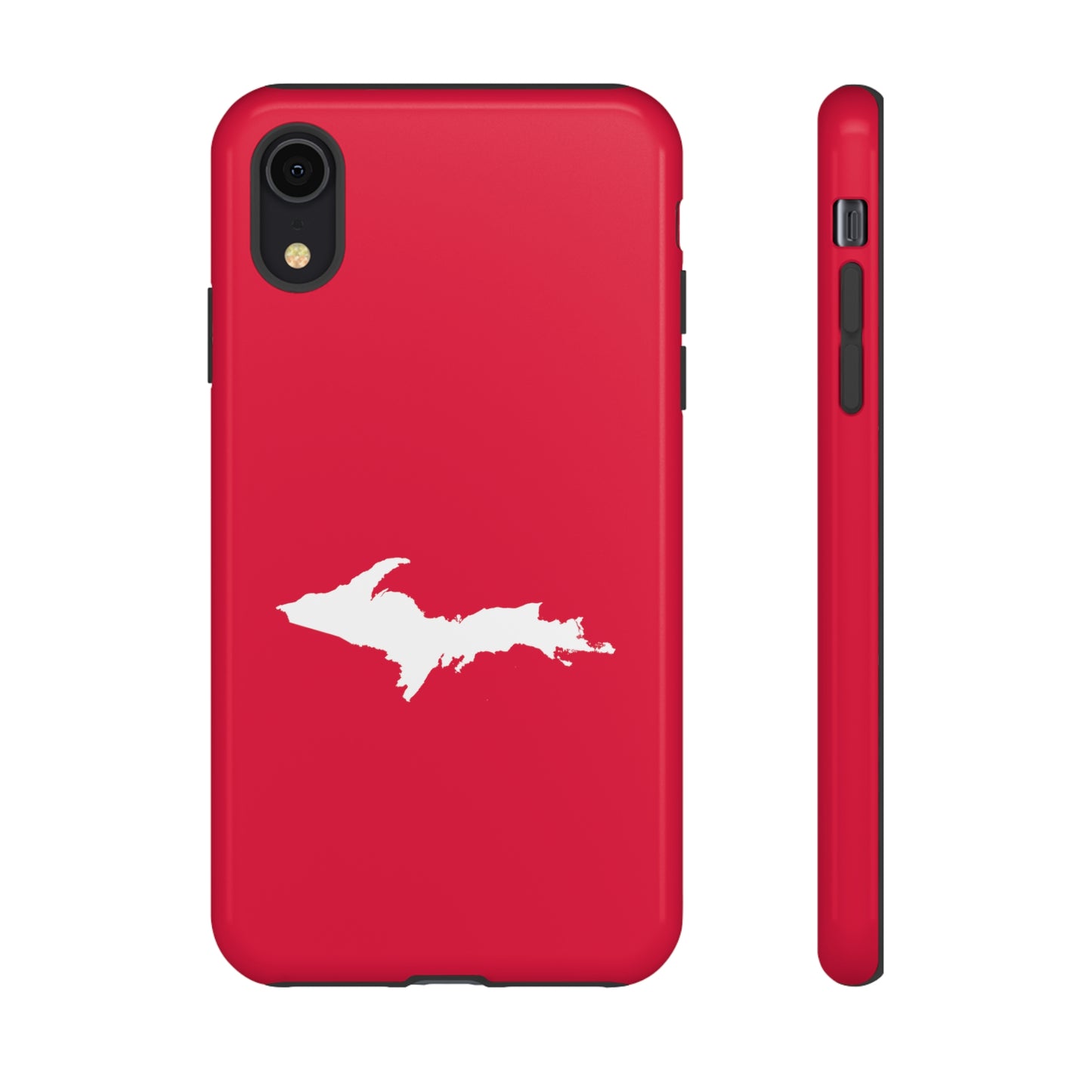 Michigan Upper Peninsula Tough Phone Case (Lighthouse Red w/ UP Outline) | Apple iPhone