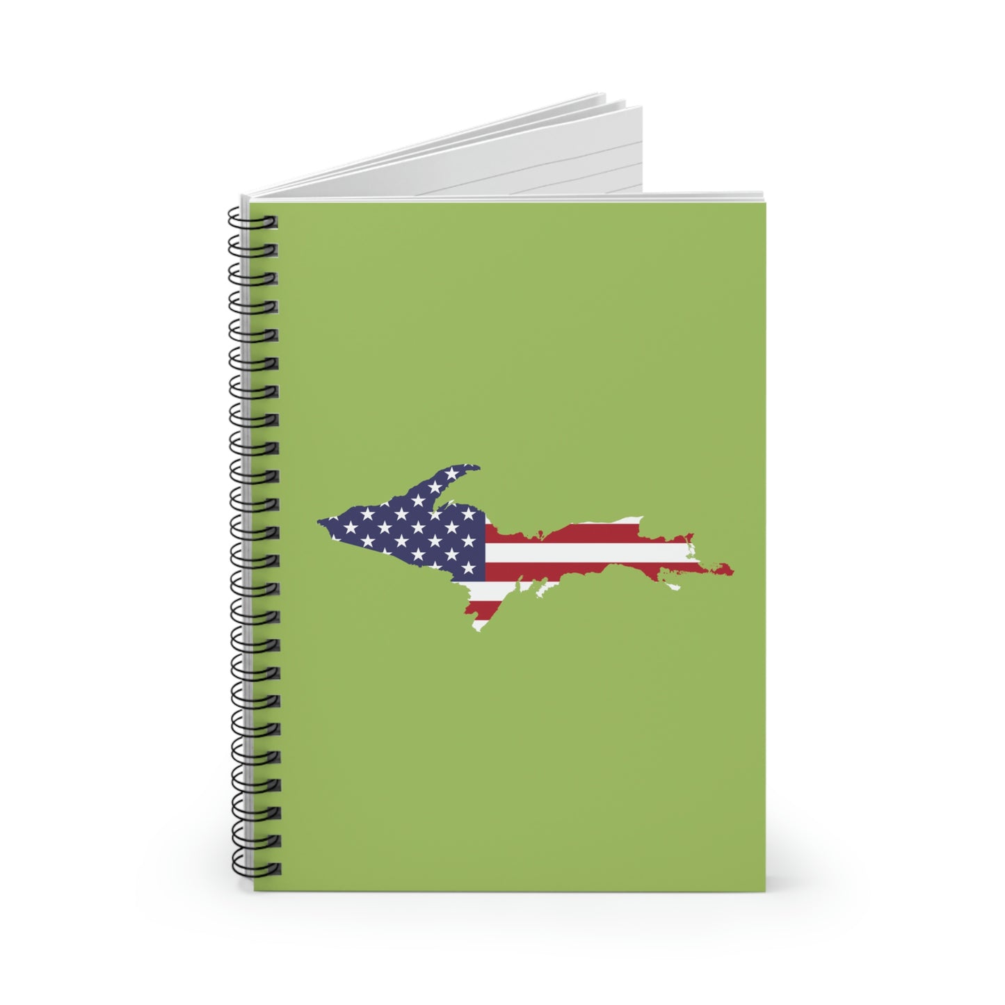 Michigan Upper Peninsula Spiral Notebook (w/ UP USA Flag Outline) | Gooseberry Green