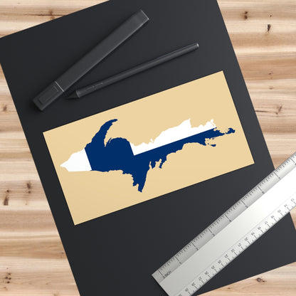 Michigan Upper Peninsula Bumper Stickers (w/ UP Finland Flag Outline) | Maple Color Background