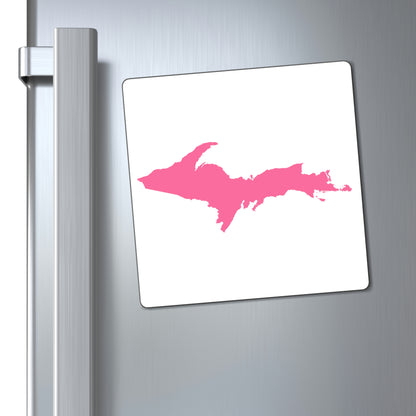 Michigan Upper Peninsula Square Magnet (w/ Pink UP Outline)