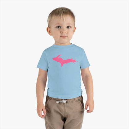 Michigan Upper Peninsula Infant T-Shirt (w/ Pink UP Outline) | Short Sleeve