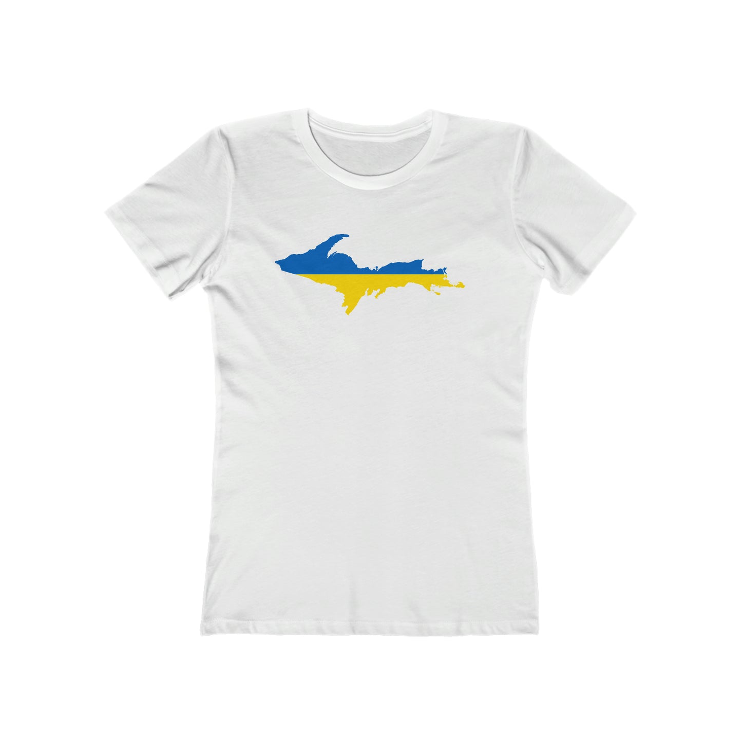 Upper Peninsula T-Shirt (w/ UP Ukraine Flag Outline) | Women's Boyfriend Cut