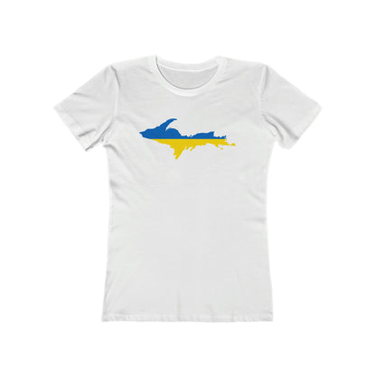 Upper Peninsula T-Shirt (w/ UP Ukraine Flag Outline) | Women's Boyfriend Cut