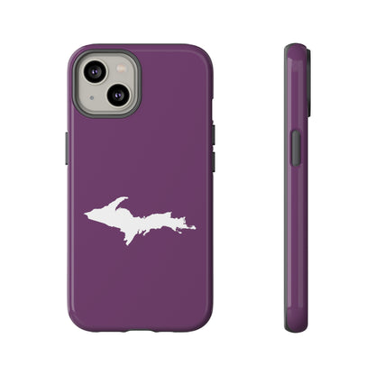 Michigan Upper Peninsula Tough Phone Case (Plum w/ UP Outline) | Apple iPhone