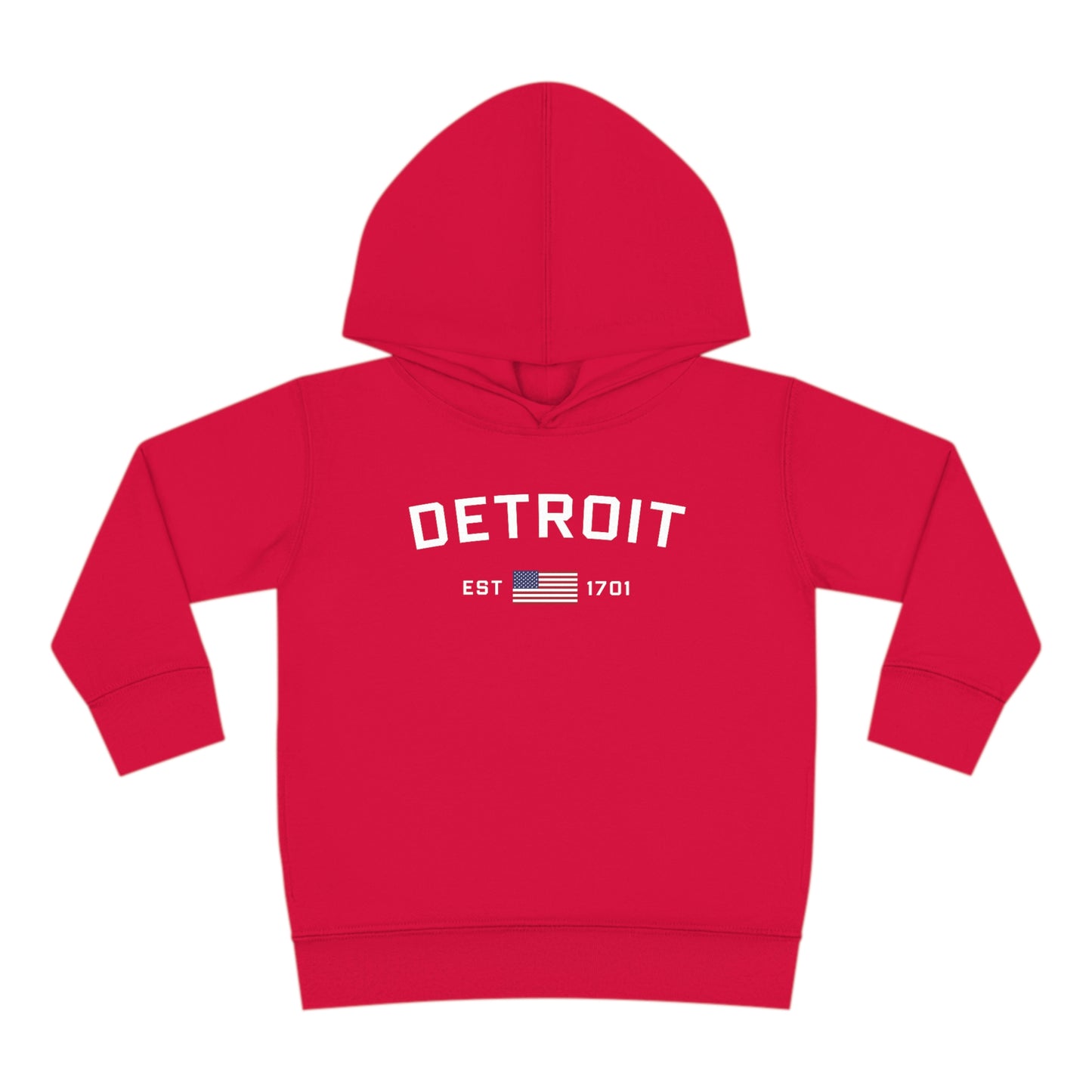 'Detroit EST 1701' Hoodie (w/USA Flag Outline) | Unisex Toddler