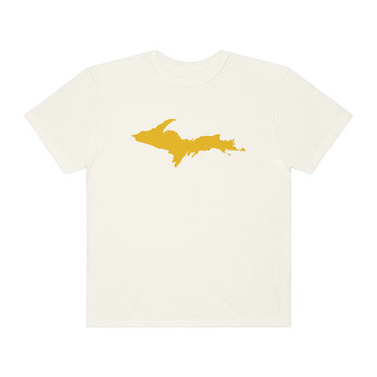 Michigan Upper Peninsula T-Shirt (w/ Gold UP Outline) | Unisex Garment-Dyed