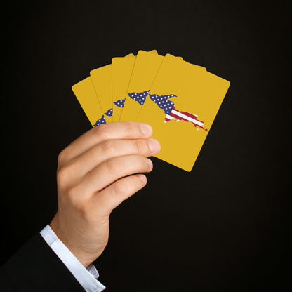 Michigan Upper Peninsula Poker Cards (Gold w/ UP USA Flag Outline)