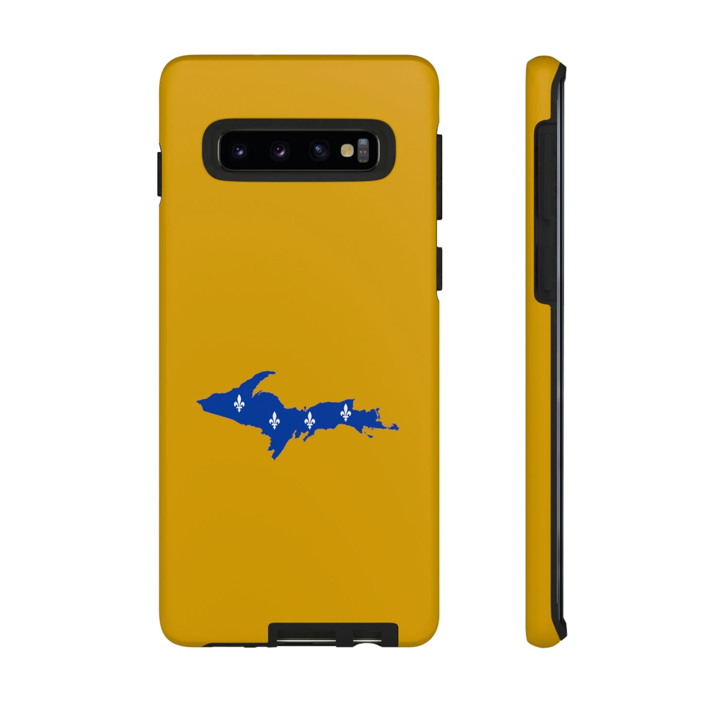 Michigan Upper Peninsula Tough Phone Case (Gold w/ UP Quebec Flag Outline) | Samsung & Pixel Android