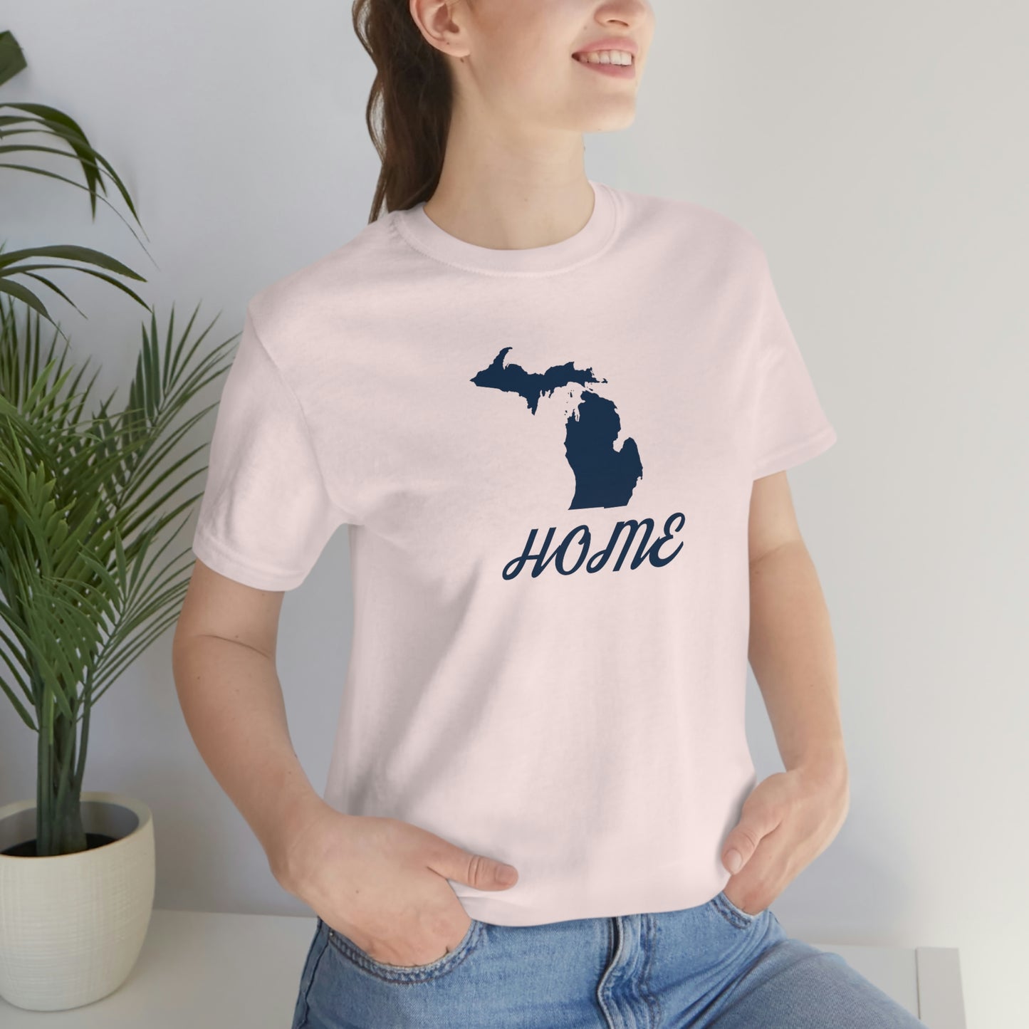 Michigan 'Home' T-Shirt (Retro Script Font) | Unisex Standard Fit