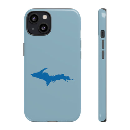 Michigan Upper Peninsula Tough Phone Case (Opal Blue w/ Azure UP Outline) | Apple iPhone