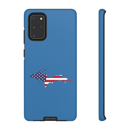 Michigan Upper Peninsula Tough Phone Case (Lake Superior Blue w/ UP USA Flag Outline) | Samsung & Pixel Android