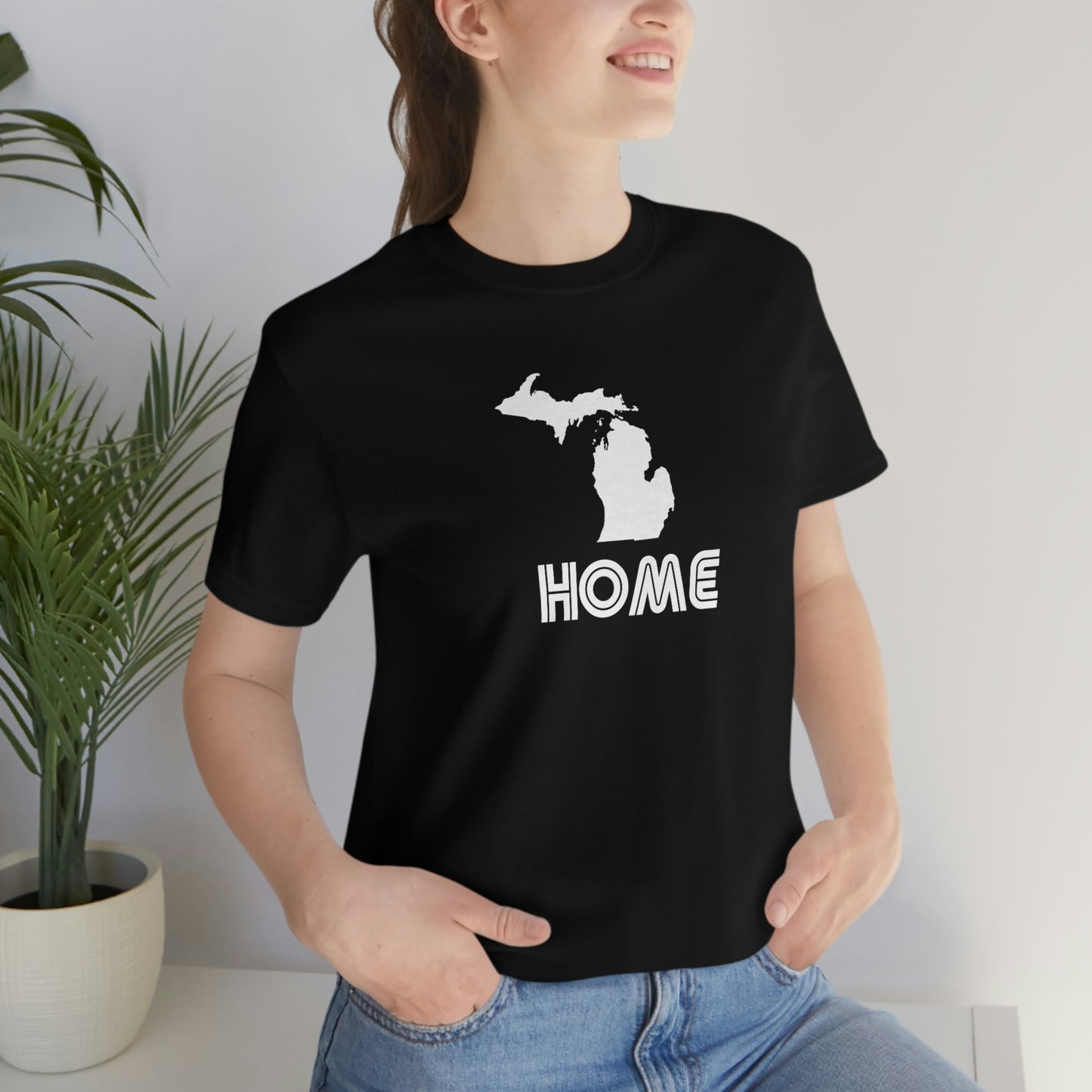 Michigan 'Home' T-Shirt (1970s Audiophile Font) | Unisex Standard Fit