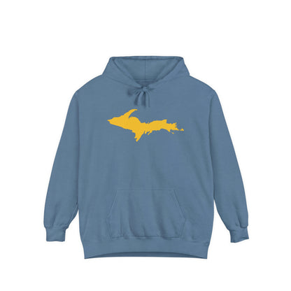 Michigan Upper Peninsula Hoodie (w/ Gold UP Outline) | Unisex Garment-Dyed