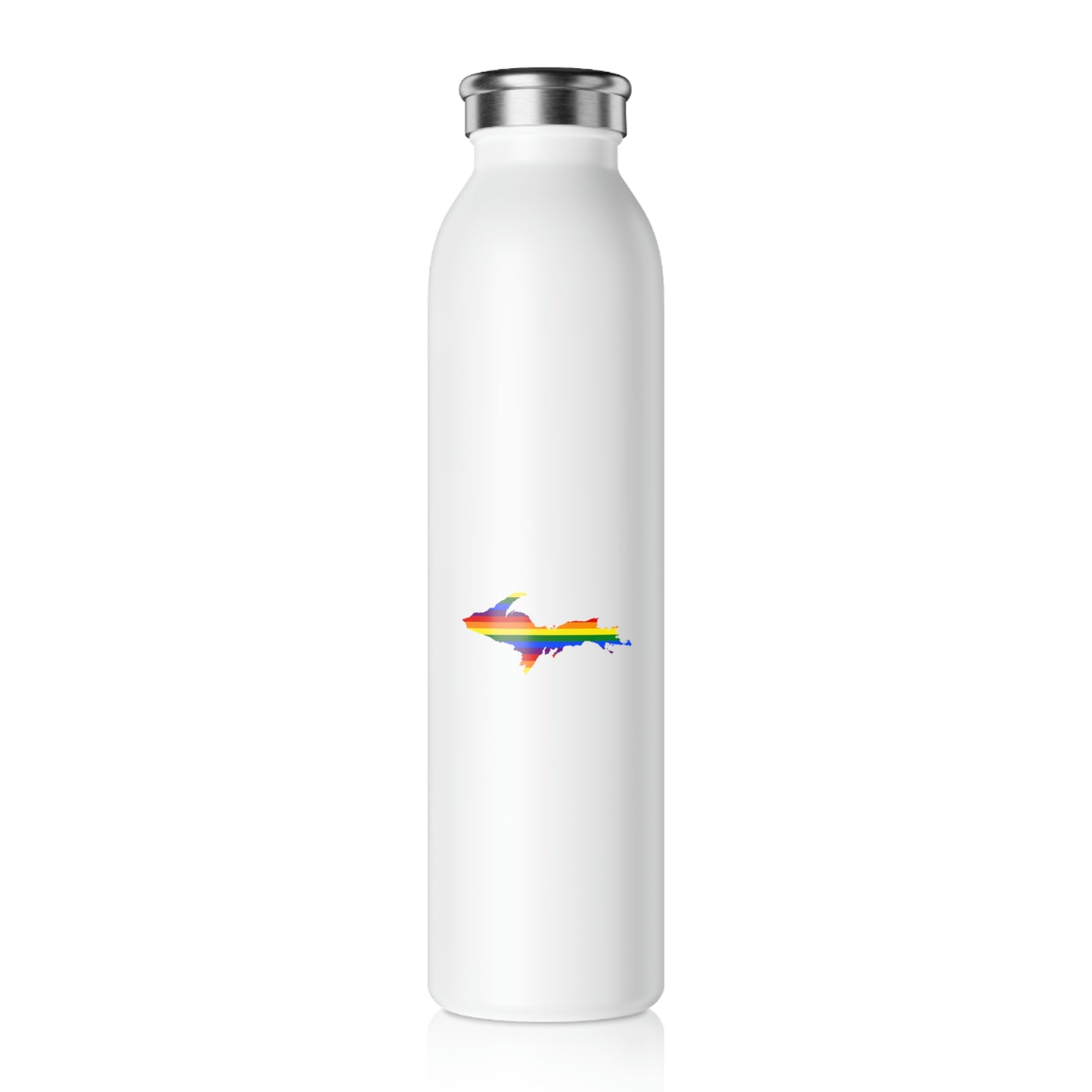 Michigan Upper Peninsula Water Bottle (w/ UP Pride Flag Outline) | 20oz Double-Walled