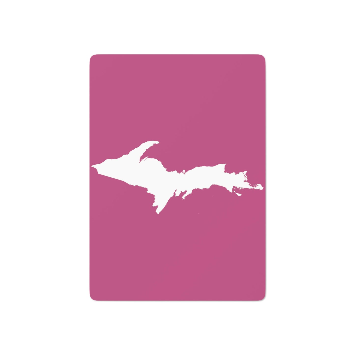 Michigan Upper Peninsula Poker Cards (Apple Blossom Pink w/ UP Outline)